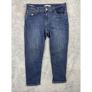 Levi's Womens Boyfriend Jeans Size 30 Dark Wash Mid Rise Blue Stretch Denim
